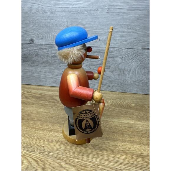 Vtg Holzkunst Christian Ulbricht Fisherman 8.25” Wood German Nutcracker - Picture 5 of 12